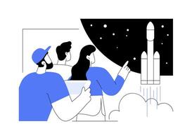 Satellite launch abstract concept illustration. vector