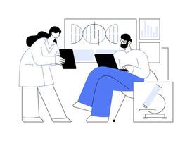 Genetic analysis software abstract concept illustration. vector