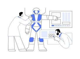 Astronaut training abstract concept illustration. vector