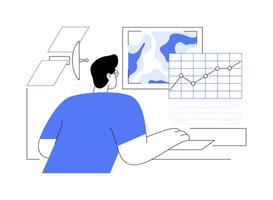Satellite data analysis abstract concept illustration. vector