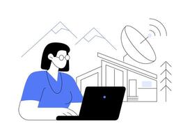 Space internet abstract concept illustration. vector