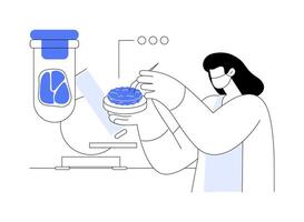 Growing meat in a lab abstract concept illustration. vector
