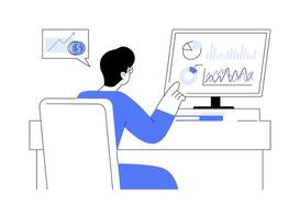 Stock market data analysis abstract concept illustration. vector