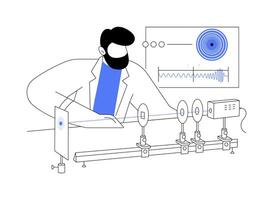 Conduct laser experiment abstract concept illustration. vector
