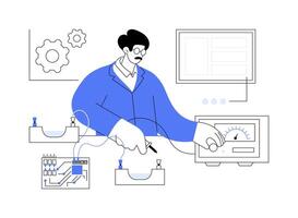 Conduct physics experiment abstract concept illustration. vector