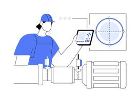 Alignment and measurement lasers abstract concept illustration. vector