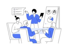 Training survey interviewers abstract concept illustration. vector