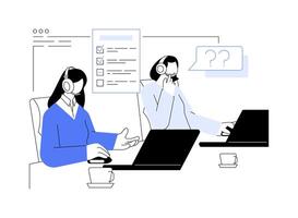 Computer assisted telephone interview abstract concept illustration. vector