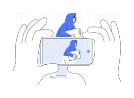 Broadcasting evidence abstract concept illustration. vector