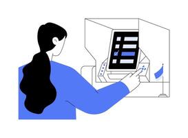 Electronic voting machine abstract concept illustration. vector