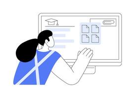 Attach assignment abstract concept illustration. vector
