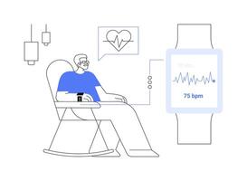 Smartwatch ECG Tracking Feature abstract concept illustration. vector