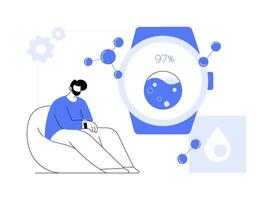Smartwatch blood oxygen level monitoring abstract concept illustration. vector