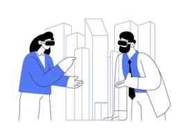 Virtual reality in architecture abstract concept illustration. vector