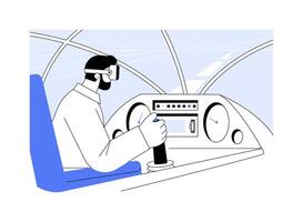 VR pilot training abstract concept illustration. vector