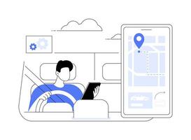 Navigation apps abstract concept illustration. vector
