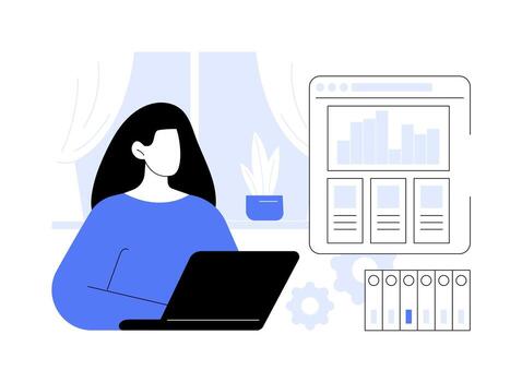 Analyzing data abstract concept illustration. vector