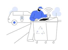 Waste sensors abstract concept illustration. vector