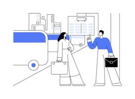 Bus stop information display abstract concept illustration. vector