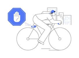 Bicycle smart brake sensor abstract concept illustration. vector