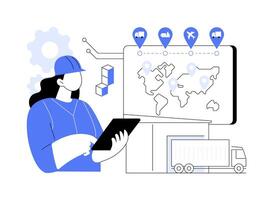 Blockchain-backed logistics abstract concept illustration. vector