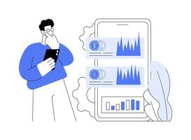 Cryptocurrency token abstract concept illustration. vector