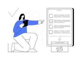 Blockchain voting mechanism abstract concept illustration. vector
