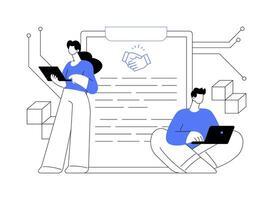 Smart contract abstract concept illustration. vector