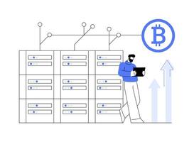Cryptocurrency mining abstract concept illustration. vector