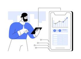 Cryptocurrency exchange app abstract concept illustration. vector