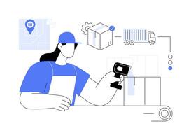Blockchain item tracking abstract concept illustration. vector