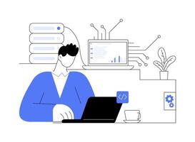 Blockchain engineer abstract concept illustration. vector