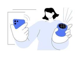 Portable speaker abstract concept illustration. vector
