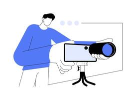 Camera lens attachment abstract concept illustration. vector