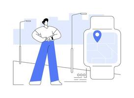 Smartwatch navigation abstract concept illustration. vector