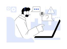 Software support specialist abstract concept illustration. vector