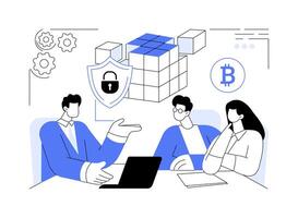 Blockchain cybersecurity abstract concept illustration. vector