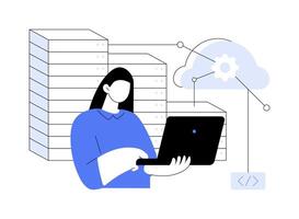 Cloud architect abstract concept illustration. vector