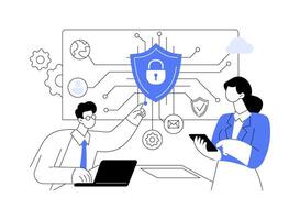 Information security consultant abstract concept illustration. vector