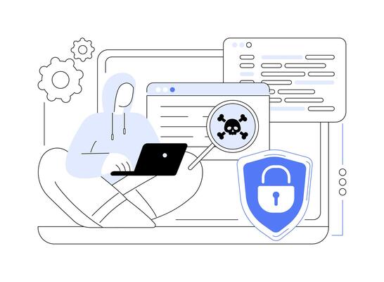 Ethical hacker abstract concept illustration.