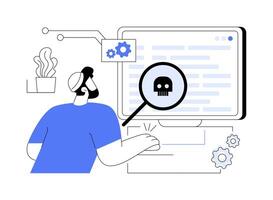 Malware analyst abstract concept illustration. vector