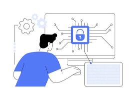 Encryption abstract concept illustration. vector
