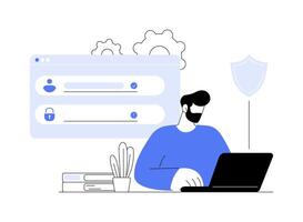 Create new password abstract concept illustration. vector