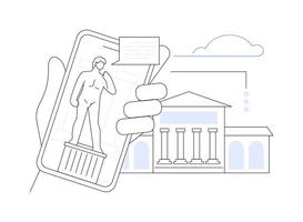 Augmented reality experience with 5G abstract concept illustration. vector