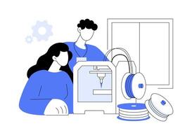 3D object printing abstract concept illustration. vector