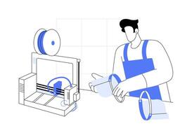 3D printed face shields abstract concept illustration. vector