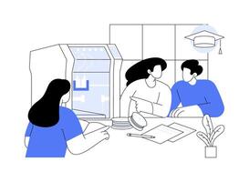 3D printing in education abstract concept illustration. vector