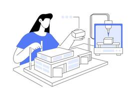 3D printing in architecture abstract concept illustration. vector