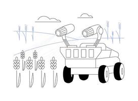 Spraying robot abstract concept illustration. vector