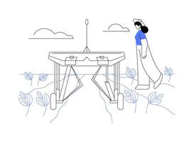 Weed control robots abstract concept illustration. vector